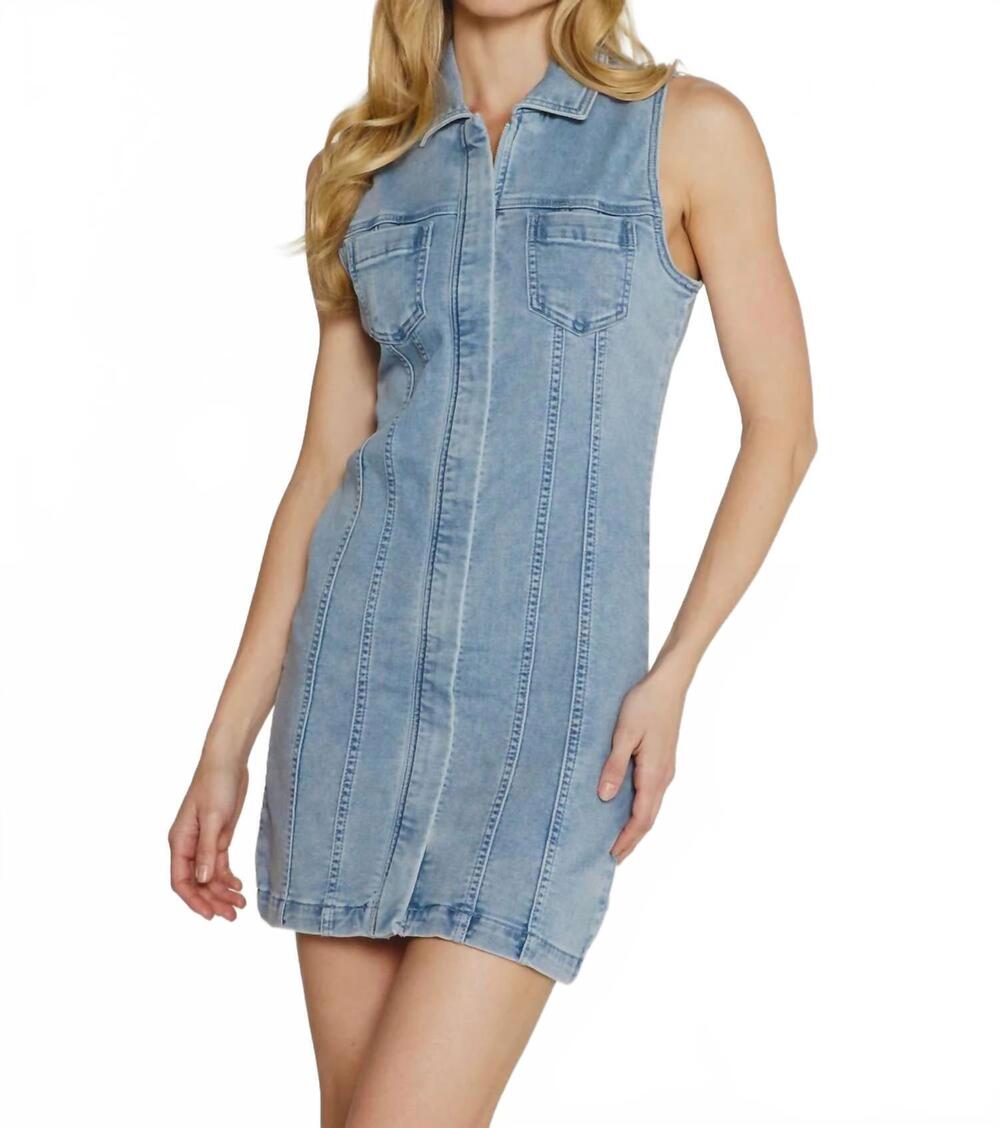 NEW 7DIAMONDS generation denim mini dress in light blue